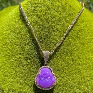 Laminated gold necklace with pendant buddha